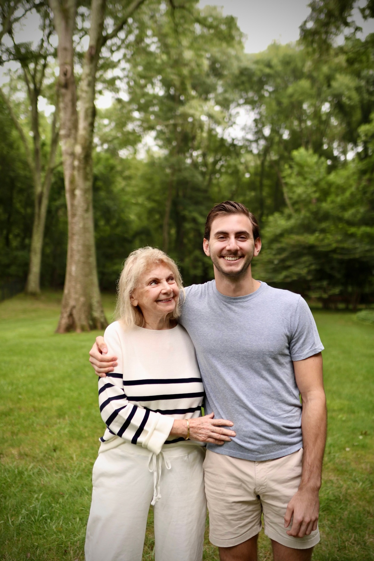 Bear Witness founder with his mother, outdoors in Fairfield County